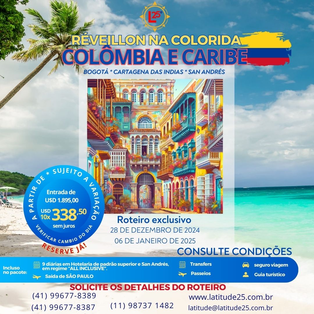 Réveillon na Vibrante Colômbia e no Encantador Caribe